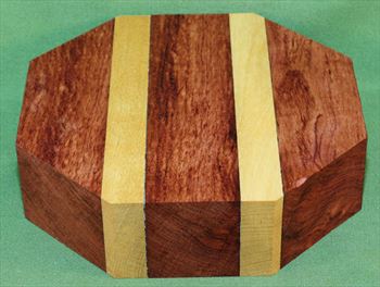 Bowl #397 - Bubinga & Yellowheart Striped Bowl Blank ~ 7" x 2" ~ $25.99